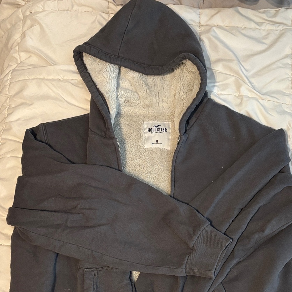 Hollister Charcoal Hoodie with Plush Lining